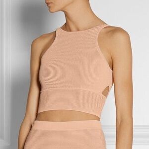 New Jonathan Simkhai Blush Cut Out Rib Knit Top